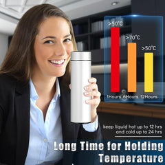 Premium Insulated Temperature Display Water Bottle – 500ml Stainless Steel, Hot & Cold Flask