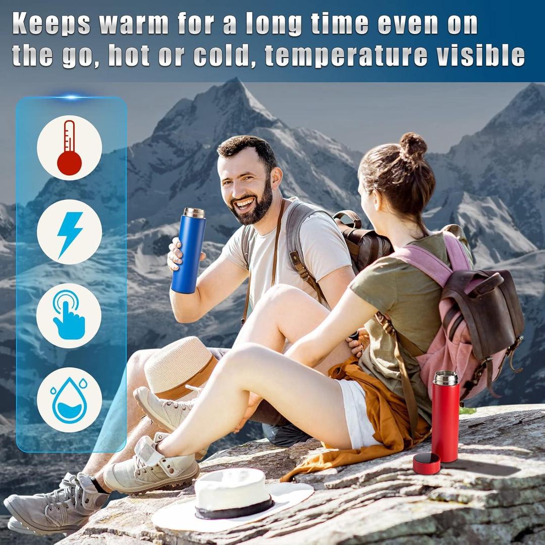 Premium Insulated Temperature Display Water Bottle – 500ml Stainless Steel, Hot & Cold Flask
