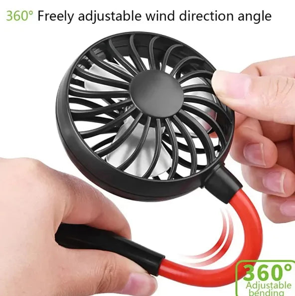 Neck Fan Adjustment Fan Hands-free Hanging Rechargeable Mini Sports Fans 3 Gears Wearable Sport Fan – Random Color