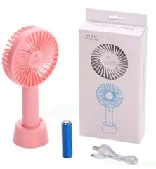 Portable Usb Rechargeable Handheld 3 Speed Strong Wind Electric Small Mini Cooling Fan (random Color)
